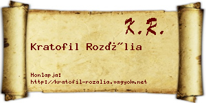 Kratofil Rozália névjegykártya